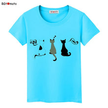 Load image into Gallery viewer, lovely pets black cats cartoon t shirts woman's