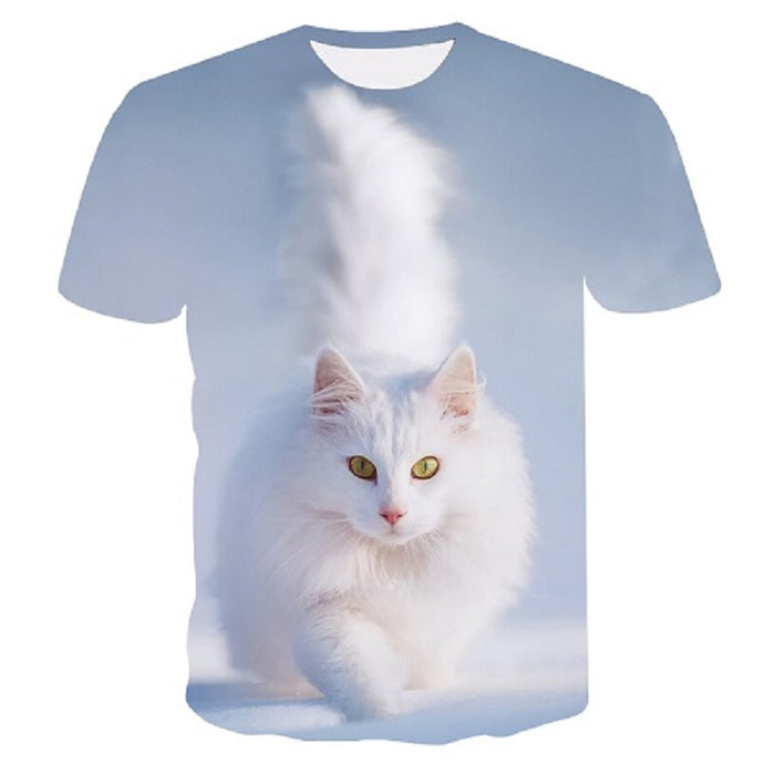 off white cat Print t shirt Women tshirt